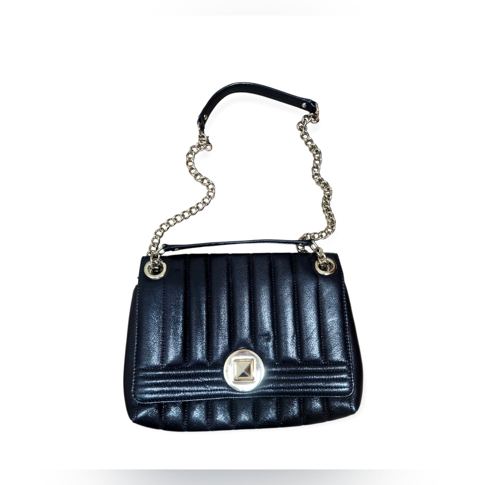 KATE SPADE New York Quilted Leather Evangeline Gold Coast Shoulder Bag Black